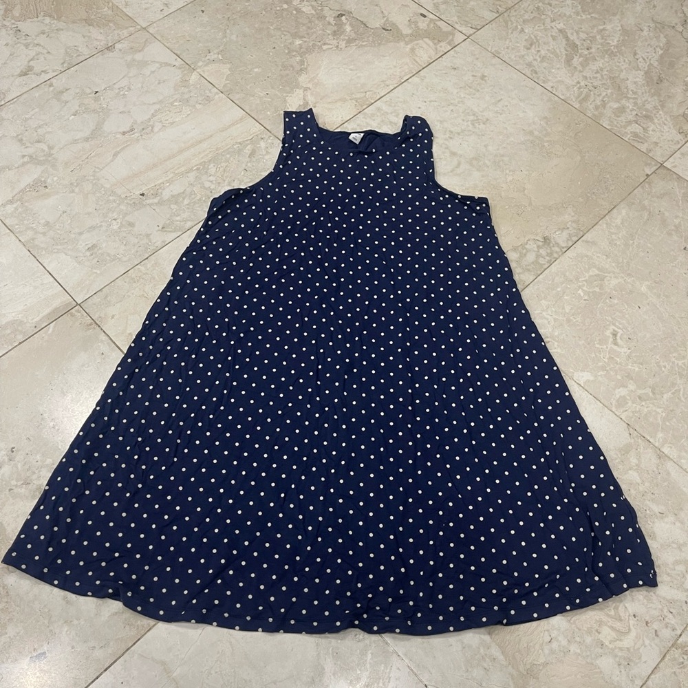Old Navy Polka Dot Navy/White Casual Dress New Size L